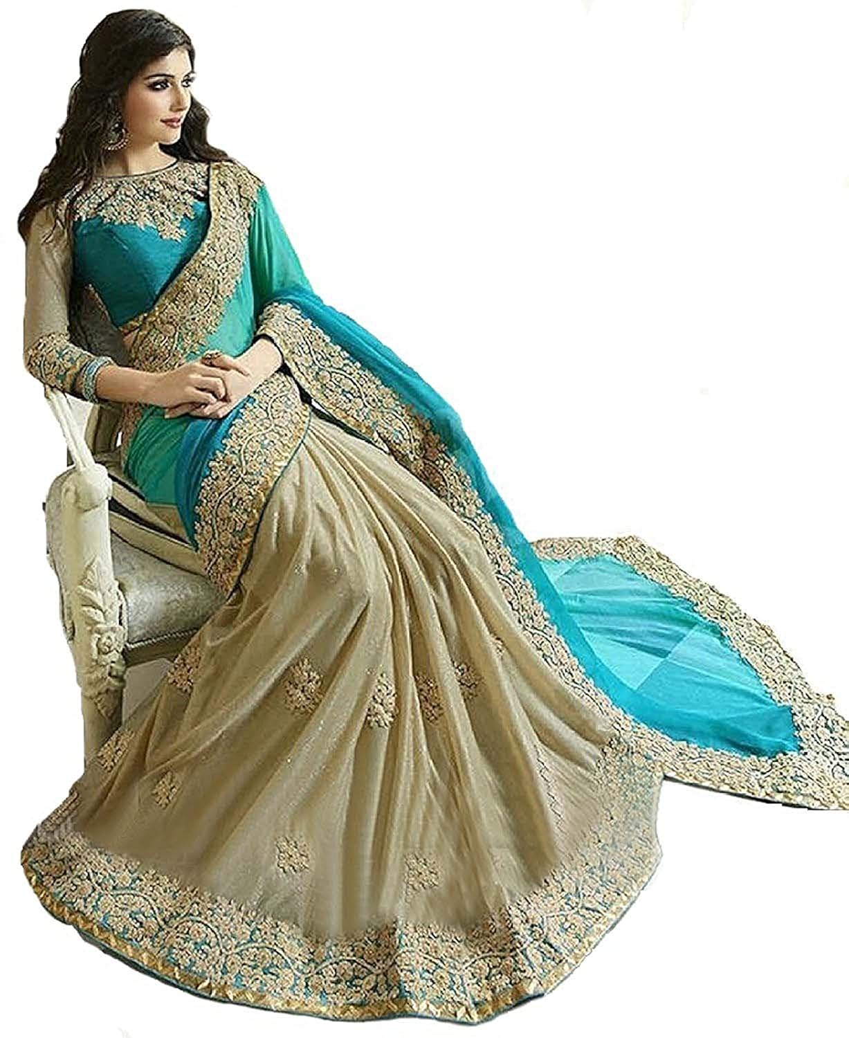 fabrizo georgette saree (rc-29_blue_free size)
