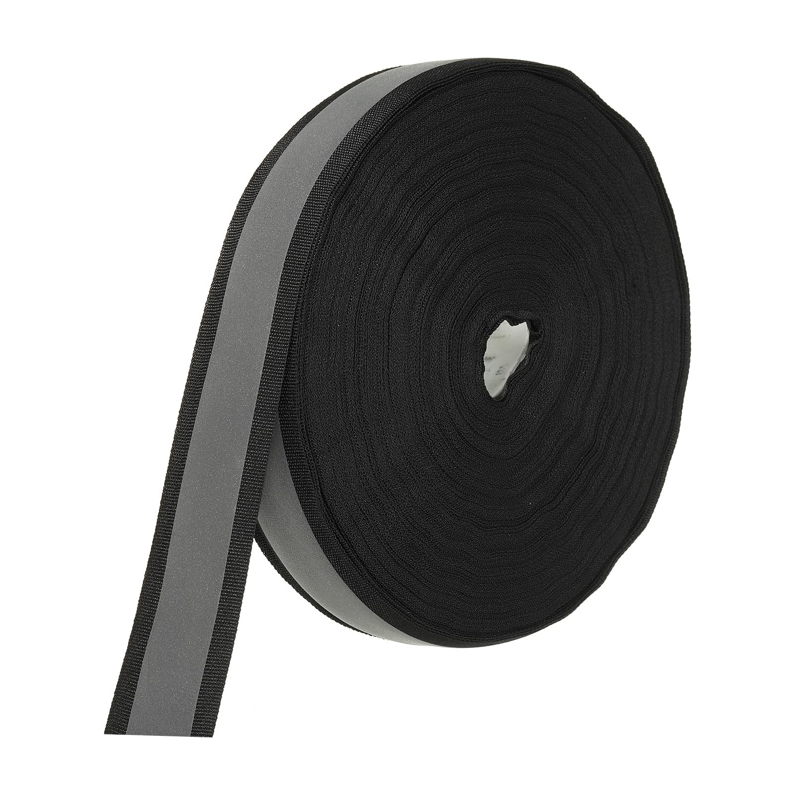 PATIKIL Reflective Tape Strip, 30mm x 55yards High Visibility Reflective Tape Sew-on DIY Warning Safety Fabric Webbing for Clothing Raincoats, Black