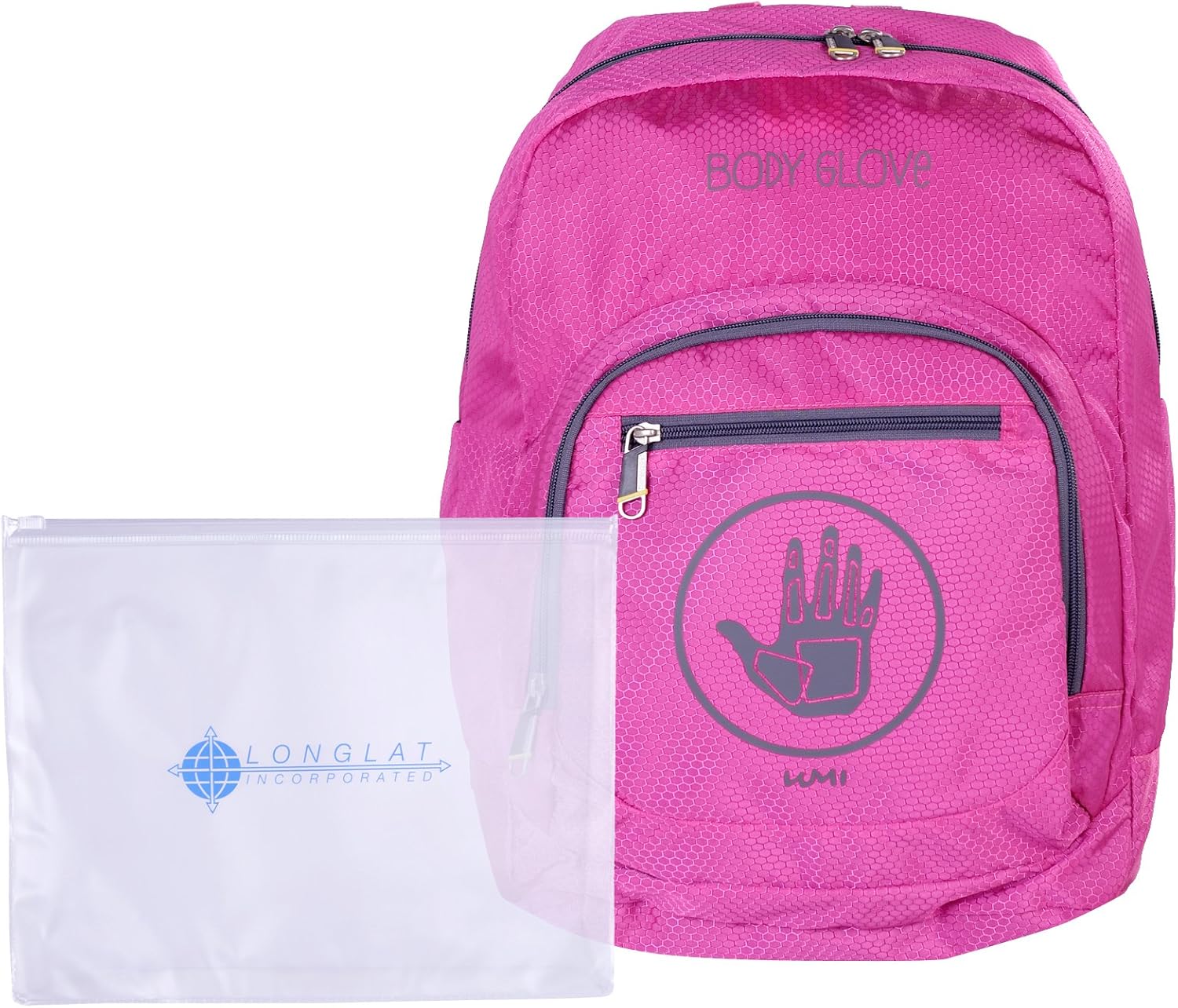 Body Glove unisexadult Madera 2piece Set 17" Backpack + 311 Bag, Pink