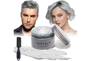 Temporary Silver Gray Hair Spray Color Wax, Grey Styling Pomades, Instant Natural Hairstyle Cream Dye 4.23 oz, Disposable Col