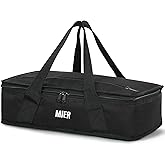 MIER Insulated Casserole Carrier for Hot or Cold Food Thermal Food Carrier Bag for Lasagna Potluck Parties Picnic Cookouts, Fits 9"x13" Baking Dish/Foil Pan, Black