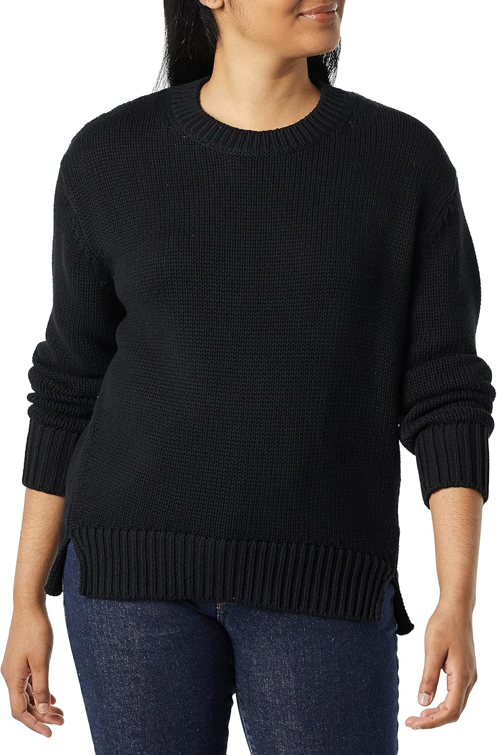  Brand - Daily Ritual Women's 100% Cotton Oversized Chunky Long-Sleeve Crew Pullover Sweater: Clothing