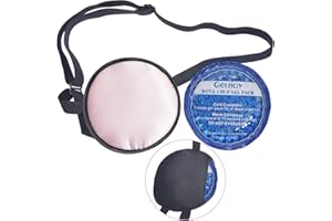 GELMAY Pure Silk Cooling Eye Patches for Puffy Eyes Ice Eye Mask Cover Medical Single Eye Patch Cold Hot Therapy Strabismus Lazy Eye Bags After Surgery Pirate One Eyepatch Adult Kid (Pink-New)