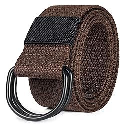 maikun Mens & Womens Canvas Belt with Black D-ring
