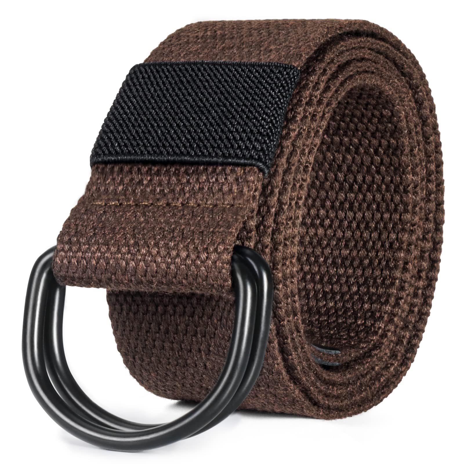 maikun Mens & Womens Canvas Belt with Black D-ring