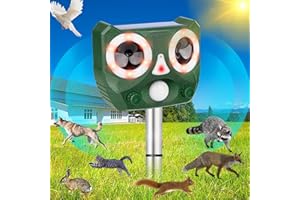 Solar Powered Ultrasonic Animal Repeller, Rodent Repellent for Lawns, Waterproof Outdoor Animal Deterrent Devices for Gopher 