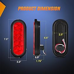 Nilight LED Trailer Light Kit 6 Inch Oval Stop Turn