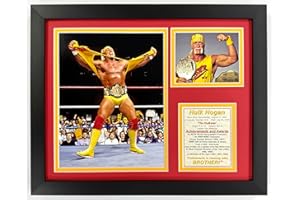 LEGENDS NEVER DIE, INC. Hulk Hogan | Collectible Wrestling Memorabilia | Framed Picture & Photo Collage Gift, Man Cave Wall Art, Home Decor | 12"x15"