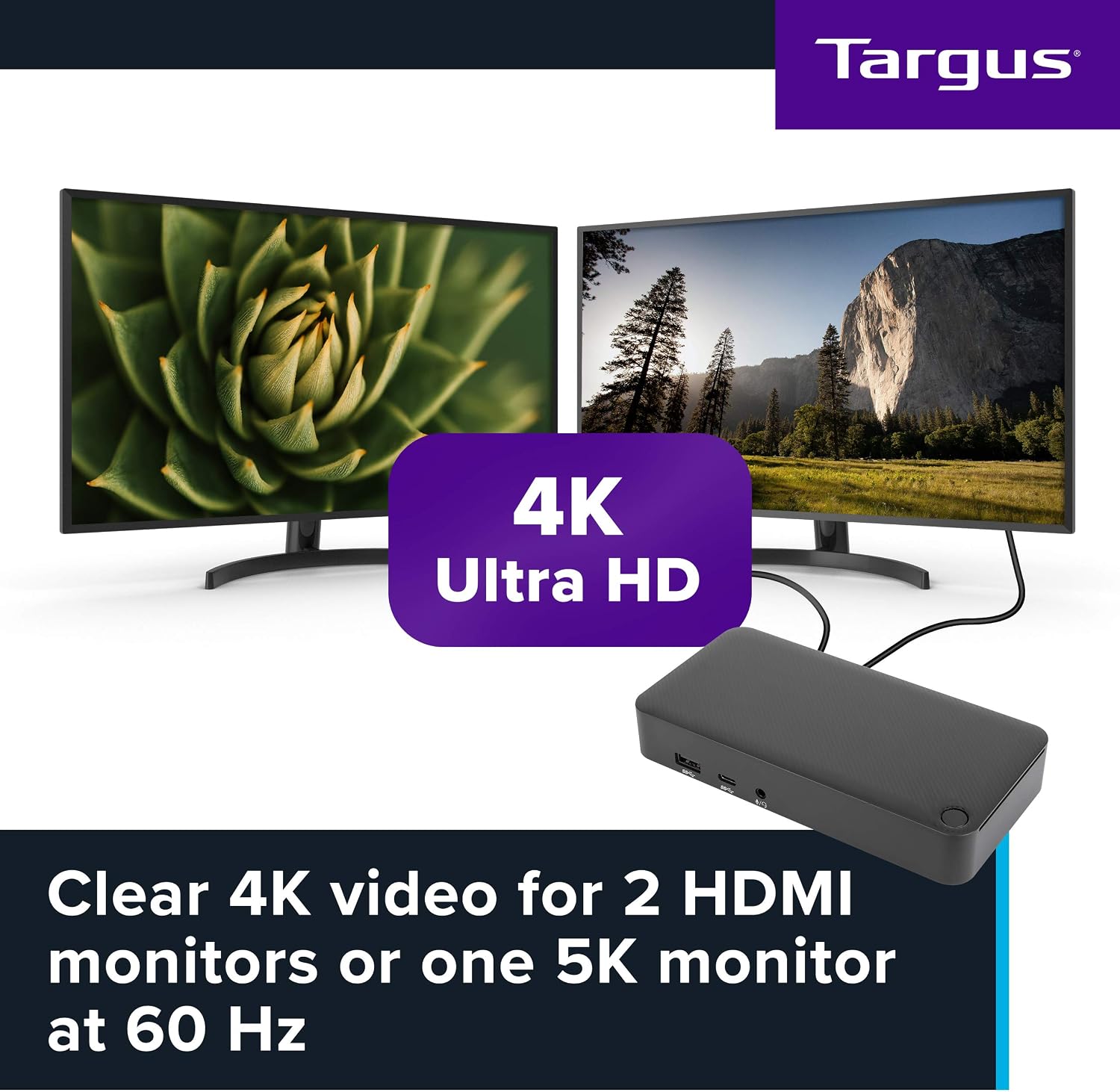 Targus Universal Docking Station, USB-C DV4K Supporting Dual Monitors, with 65W Power Delivery - Image 4