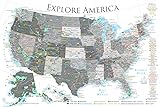 GeoJango National Parks Map Poster with USA Travel