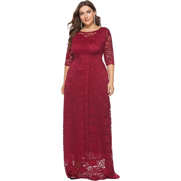 chinese dress ladies HELLO MIZ Women's Baby Shower Floral Lace Maternity Dress (Burgundy, L) at  Amazon Women's Clothing store