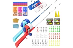 WIDDEN Kids Fishing Pole Full Kits Portable Telescopic Fishing Rod and Reel Combos with Tackle Box, Travel Bag for Girls, Boy