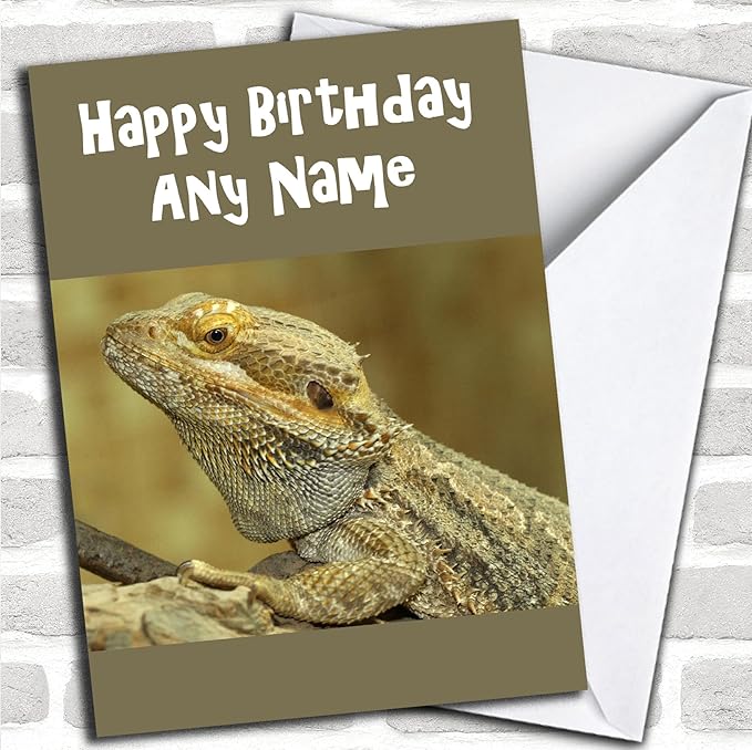 Bearded Dragon Lizard Birthday Card With Envelope, Can Be Fully ...