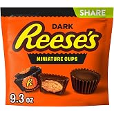 REESE'S Miniatures Dark Chocolate Peanut Butter Cups, Candy Share Pack, 9.3 oz