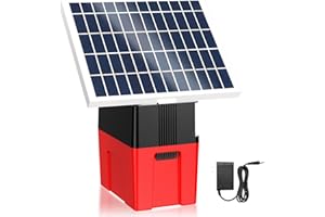 EPOIFY 10 Miles Solar Electric Fence Charger with Day & Night Mode, 0.26 Joule Fence Charger with Solar Panel, 8000V Output Solar Fence Charger for Livestock, Cattle, Gardens, Preventing Intruders