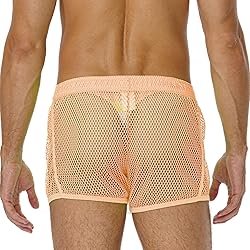 FIROTTII Mens Mesh Shorts Sexy Boxers See Through