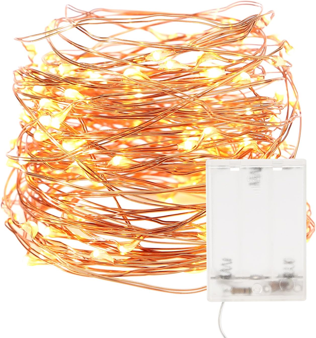 MeOkey 10m 100 LEDs Cooper Wire LED String Light, Waterproof Battery