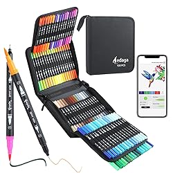AEDAGA 100 Colors Numbered Dual Tip Brush Pens with