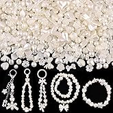 270-320PCS TINKRSTUFF Assorted Mix ABS Imitation Pearl Beads for Bracelet Making, Cute Bead for Jewelry Making Bow Butterfly Heart Kawaii Aesthetic Acrylic Beads,DIY Necklace Keychain Phone Charms