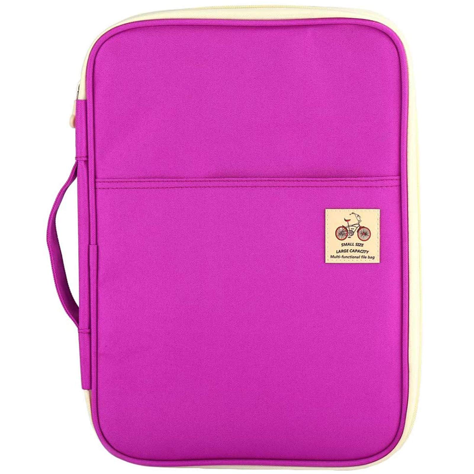 JAKAGO A4 Document Case,Multi-Pocket Document Bag,A4 Zip Portfolio, Professional Document Holder Suitable for Office,Business Trip,Travel,Conference,Interview,Holiday(Purple)