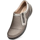 Gloryjoy Women's Comfortable & Lightweight Leather Loafers Cute Slip On Dress Shoes for Women Business Casual Office Work Shoes Everyday Walking Flats