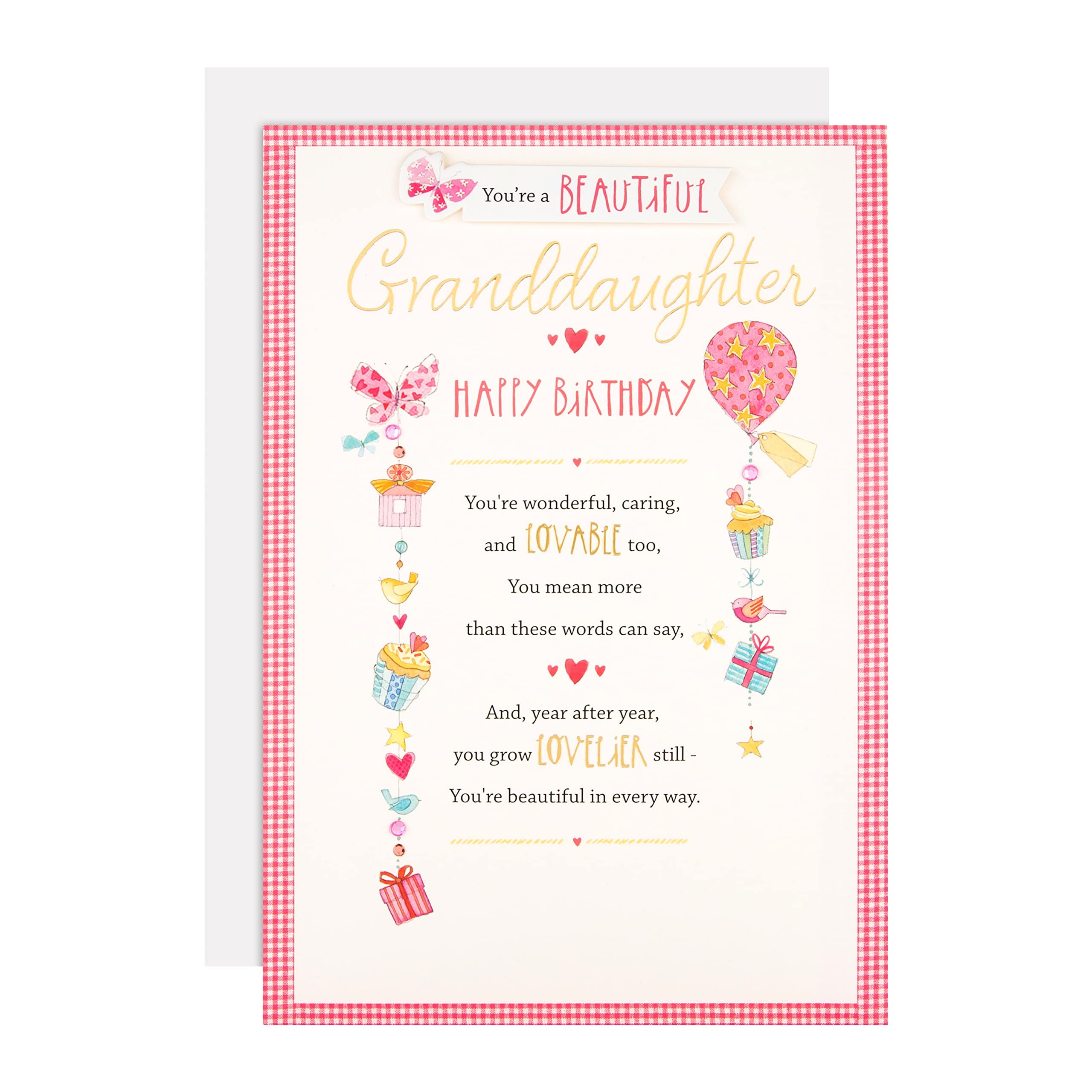 Hallmark Granddaughter Birthday Card 'Lovable' - Medium,25472120