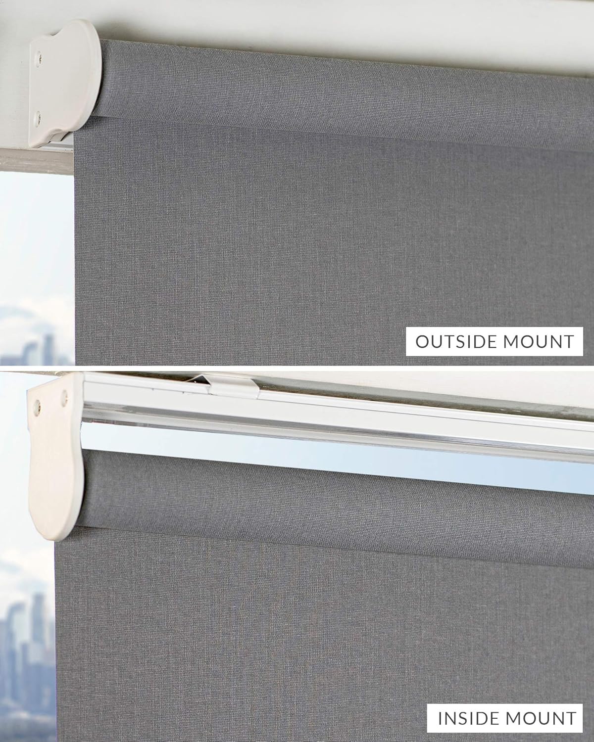 CHICOLOGY Cordless Roller Shades Snap-N'-Glide Window Treatments Perfect for Living Room/Bedroom/Nursery/Office and More, 70" W X 72" H, Urban Grey (Light Filtering): Home & Kitchen