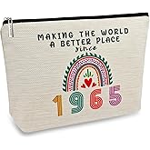 Happy 61st Birthday Gifts for Women Makeup Bag, Funny 1965 61 Year Old Birthday Decorations Gift Ideas for Grandma, Mom, Her, Wife, Sister, Aunt, Small Cosmetic Travel Bags for Mothers Day, Christmas