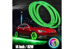 Uemicip 14inch RGB Double Row LED Wheel Ring Light Brightest Rim Light, Remote and App Simultaneously Controlled