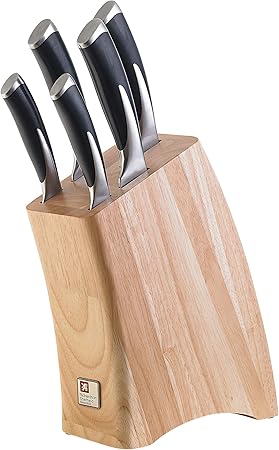 Richardson Sheffiled Kyu Ky050 5 Piece Knife Block Set Black Handles Stainless Steel Uk Brand 25 Year Guarantee Amazon Co Uk Kitchen Home
