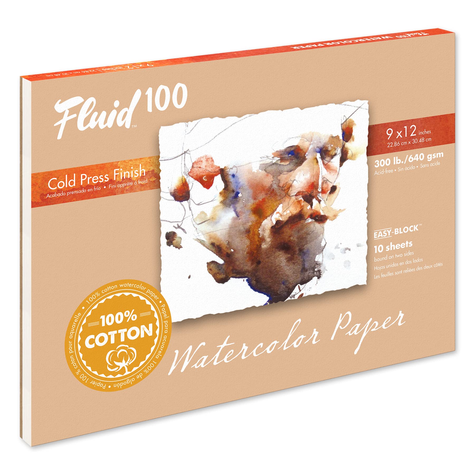 Handbook Paper Fluid 100 Watercolor Cp 300Lb Ez-Block 9X12