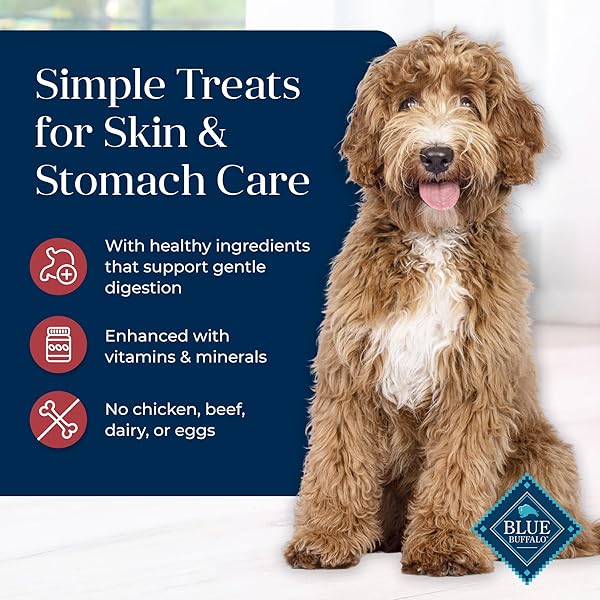 BLUE BUFFALO BASICS CRUNCHY DOG BISCUITS FOR SKIN & STOMACH CARE, LIMITED INGREDIENT DIET DOG TREATS, SALMON & POTATO RECIPE, 6-OZ. BAG