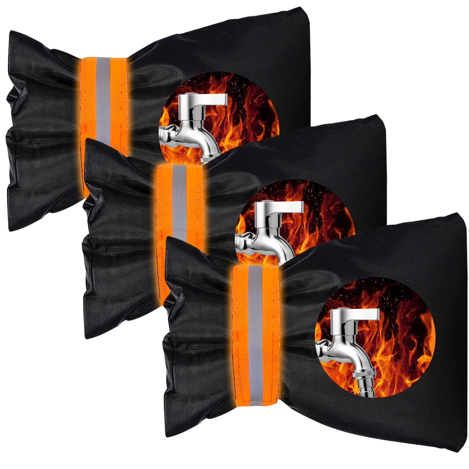 Photo 1 of ***2 PACKS INCLUDED***Outdoor Faucet Cover for Winter Freeze Protection, 7.1''W x 9.8''H Reusable Waterproof & Frost Free Outside Spigot Cover Winter Insulated Covers with Reflective Strips (4)***2 PACKS INCLUDED***