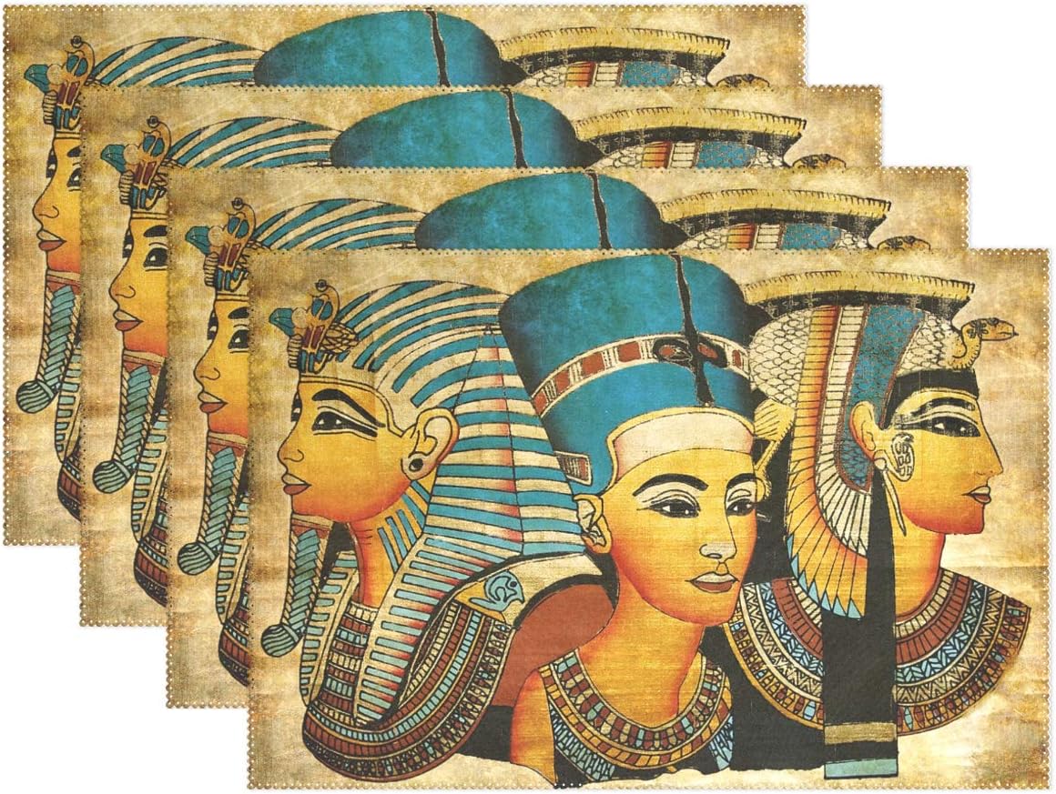 BETTKEN Place Mats Set of 6, Ancient Egyptian Tribal