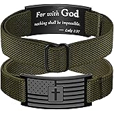 Jesvo American Flag Cross Christian Bracelets, Christmas Gifts Ideas for Kids Tween Teenage Boy Men Son