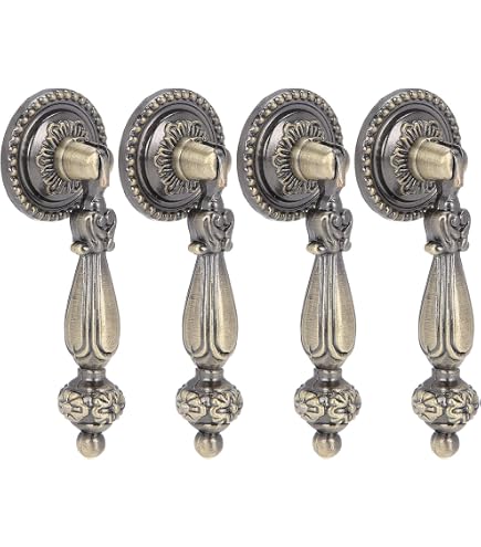 Tiradores De Metal En Forma De Flor QMseller | Tono Bronce | Pack De 8 Pomos Para Cajones Y Armarios | Tamaño 2,5 X 3,5 Cm | Tornillos Incluidos