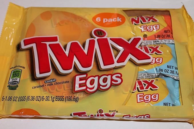 Amazon Com Twix Easter Eggs 1 Package 1 Package Includes 6 Snack Size Eggs Candy And Chocolate Snack Size Bars Grocery Gourmet Food