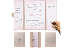 DeziWood Farewell Guest Book Alternative, Farewell Gifts for Coworkers Friends, Rose Gold We Will Miss You Signature Board, Happy Retirement Party Decorations for Women Men