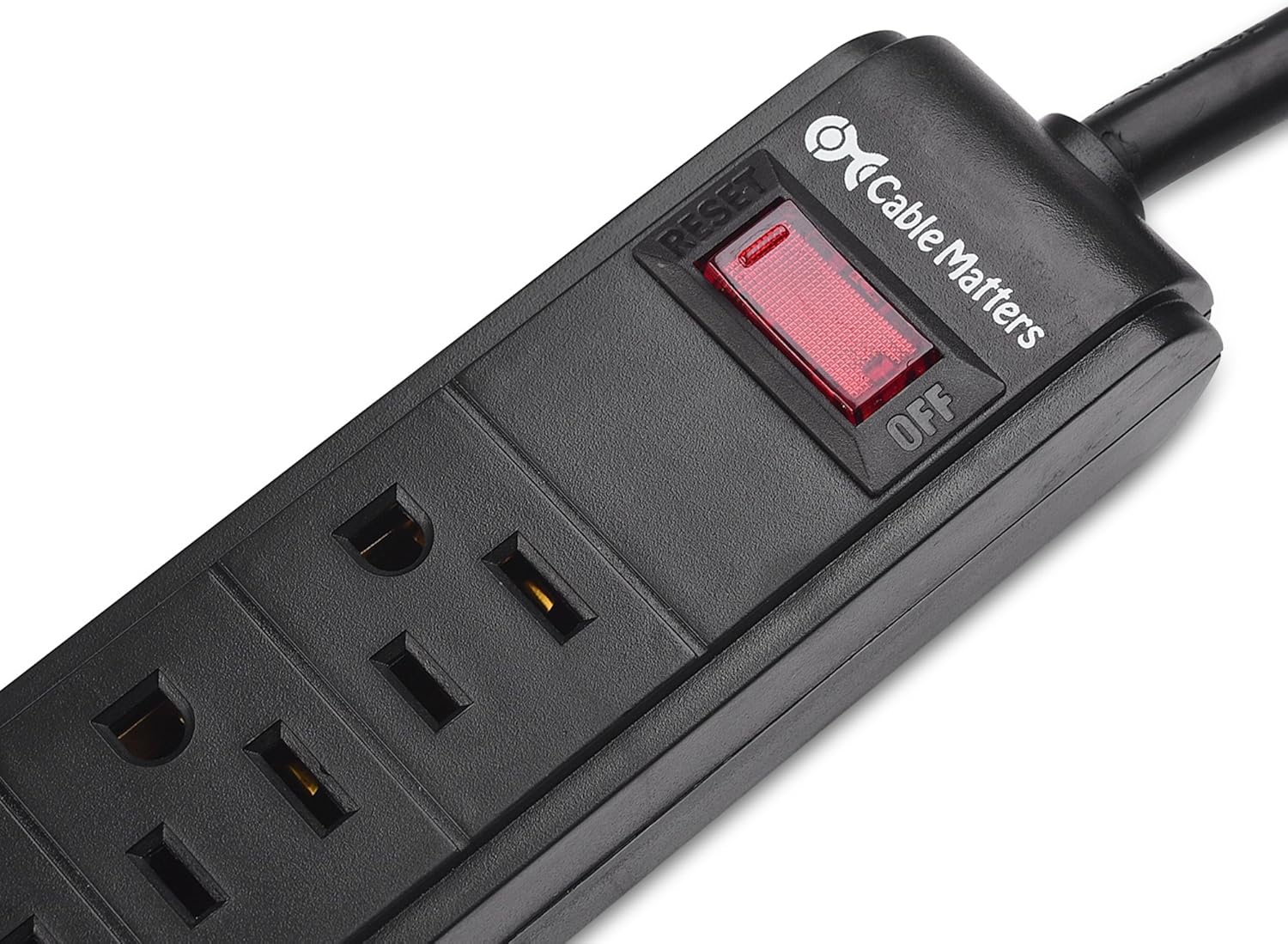 Cable Matters 2-Pack 6 Outlet Surge Protector Power Strip with USB Charging Ports, 300 Joules with 8 Foot Power Cord in Black: Electronics