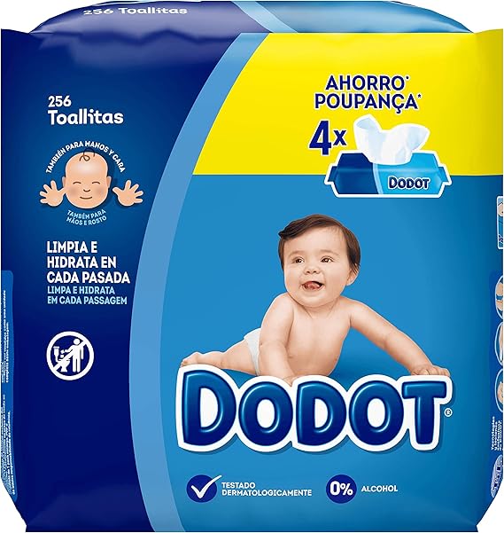 Dodot Toallitas Para Bebé 4 Paquetes, 256 Toallitas: Amazon.es: Salud y cuidado personal