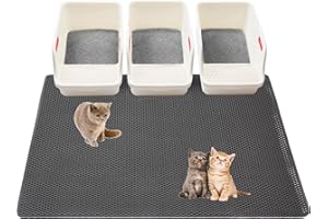 USHARP Cat Litter Mats-Extra Large 47''x36'' Litter Trapping Mat for Cat-XXL Litter box Matt for Floor-2 Layer Catcher Rug for Pet kitty Litterbox-Waterproof Urine Proof,Non-Slip
