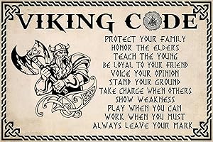 Bestylez Viking Gifts For Men Viking Code Sign Viking Wall Decor For Home Bar 8x12 inches (963)