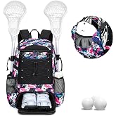 KAVIGOR Lacrosse Bag for Youth, Lacrosse Backpack with Helmet Holder and Shoes Compartment, Waterproof Field Hockey Gears Bag for Boys &amp; Girls