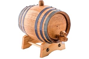 SOFIA'S FINDINGS 1 Liter American Oak Aging Whiskey Barrel | Handcrafted using American White Oak | Age your own Whiskey, Beer, Wine, Bourbon, Tequila, Hot Sauce & More