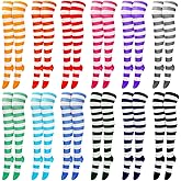 JaGely 12 Pair Women Thigh High Socks Striped Knee Socks Halloween Multicolored Elastic over The Knee Socks Long Stocking for Women Girls Anime Cosplay Daily, about 46 cm/ 18.1 inches
