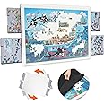 Playboda 1500 Pieces Rotating Plastic Puzzle Board with Drawers and Cover, 35"x27" Portable Spinning Jigsaw Puzzle Table for Adults, Upgraded Lazy Susan, Ideal Gift for Mum