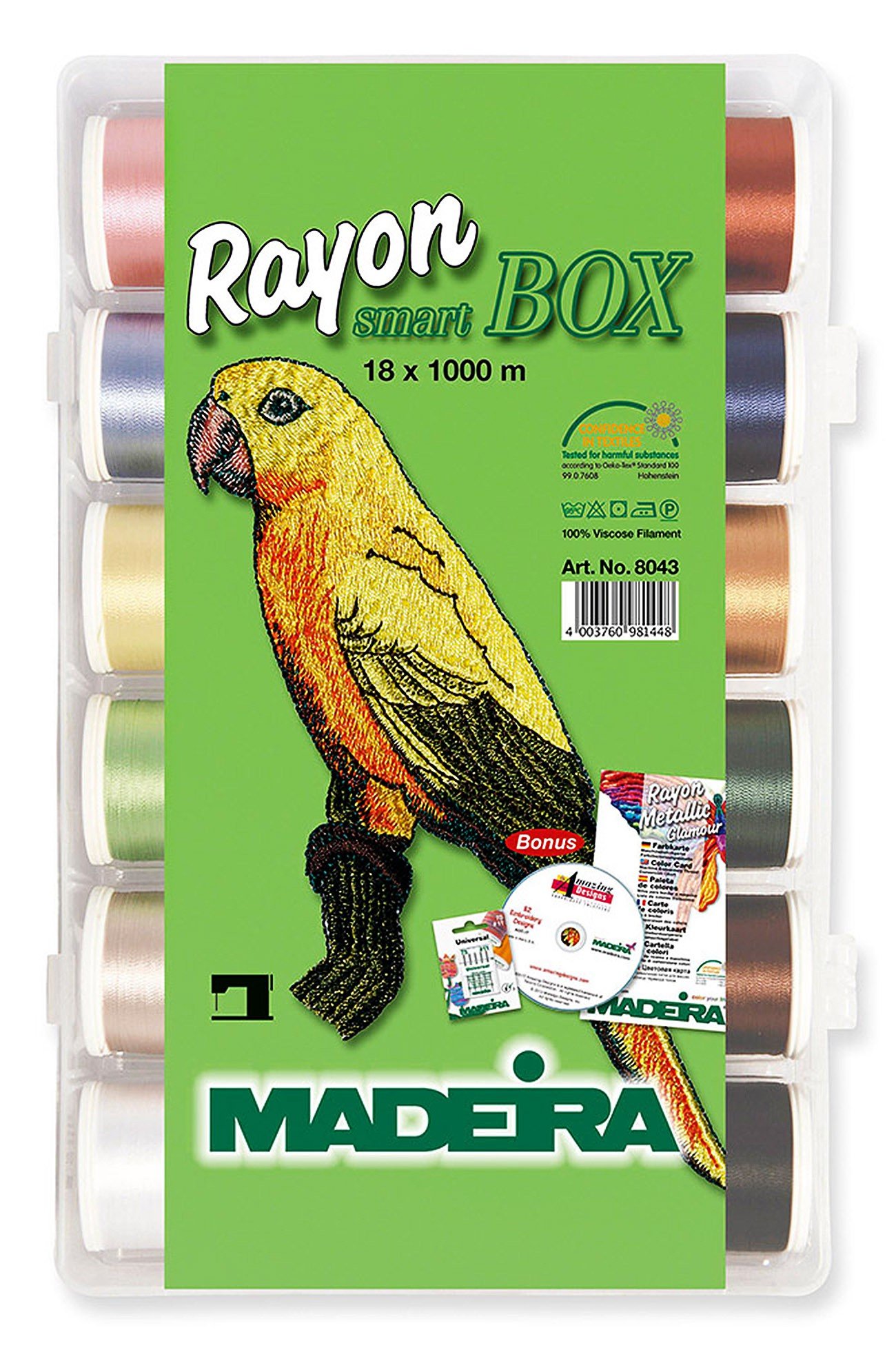 Madeira 98418043 SmartBox Rayon 1100 yd 18 Spool Set