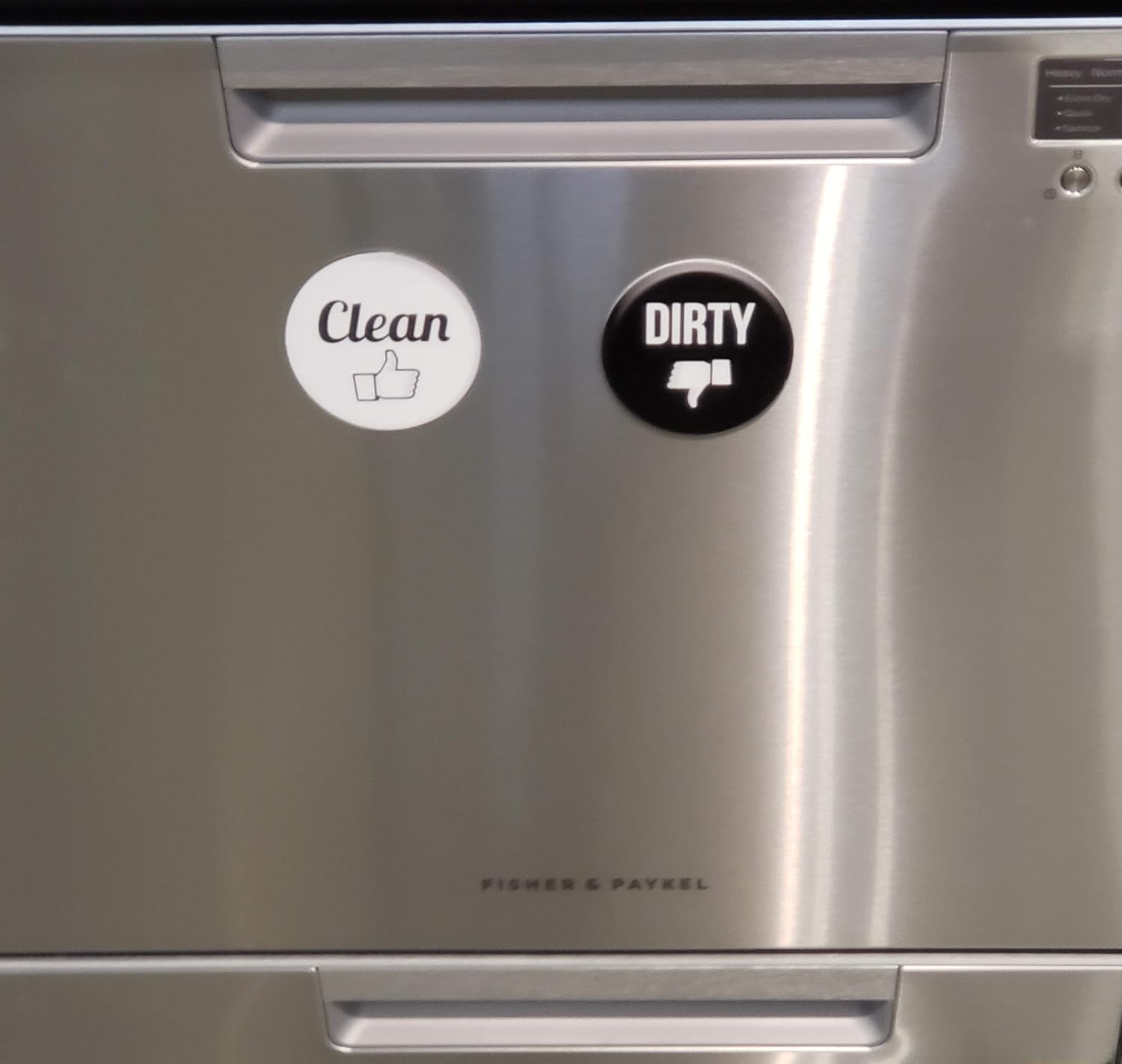 3" Dishwasher- Double Sided Round Dishwasher Clean/ Dirty Premium Magnet.: Kitchen & Dining