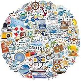 100 PCS Cruise Travel Stickers, Nautical Vacation Stickers Relaxing Cruise Ship Sticker Waterproof Vinyl Stickers for Phone Cases, Laptops, Travel Luggage, Journals, Scrapbook, Water Bottle