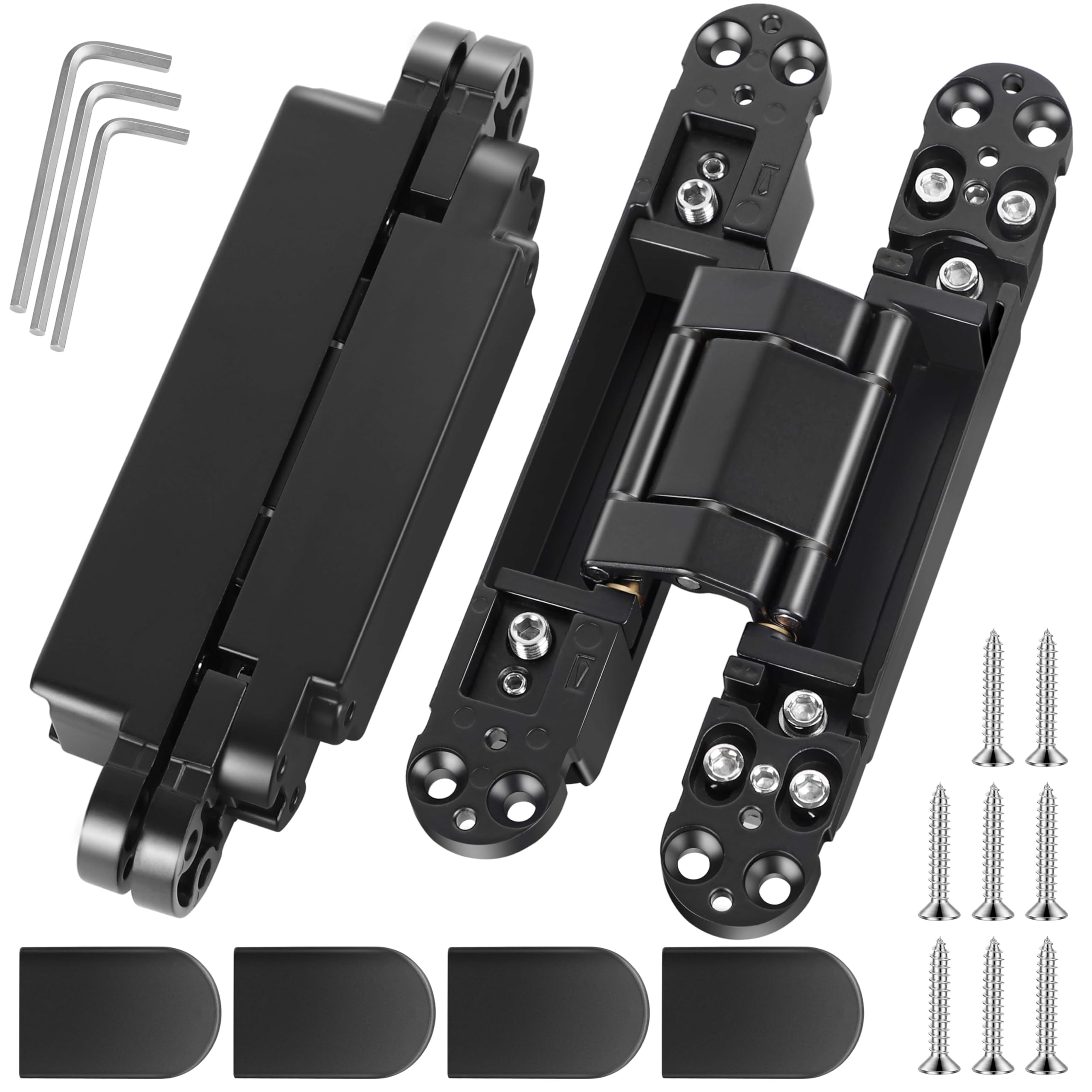 MaXpeedingrods 2Pcs Hidden Door Hinge, 6 Inch Invisible Hinges For Doors, 3 Way Adjustable Heavt Duty Hinges 180 Degree Concealed Door Hinge Door Thickness - View #8